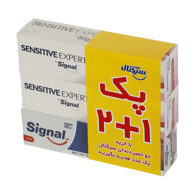 خمیر دندان ضد حساسیت سیگنال مدل Original مجموعه دو عددی به همراه هدیه خمیر دندان سفید کننده مدل Revitalize حجم 75 میلی لیتر