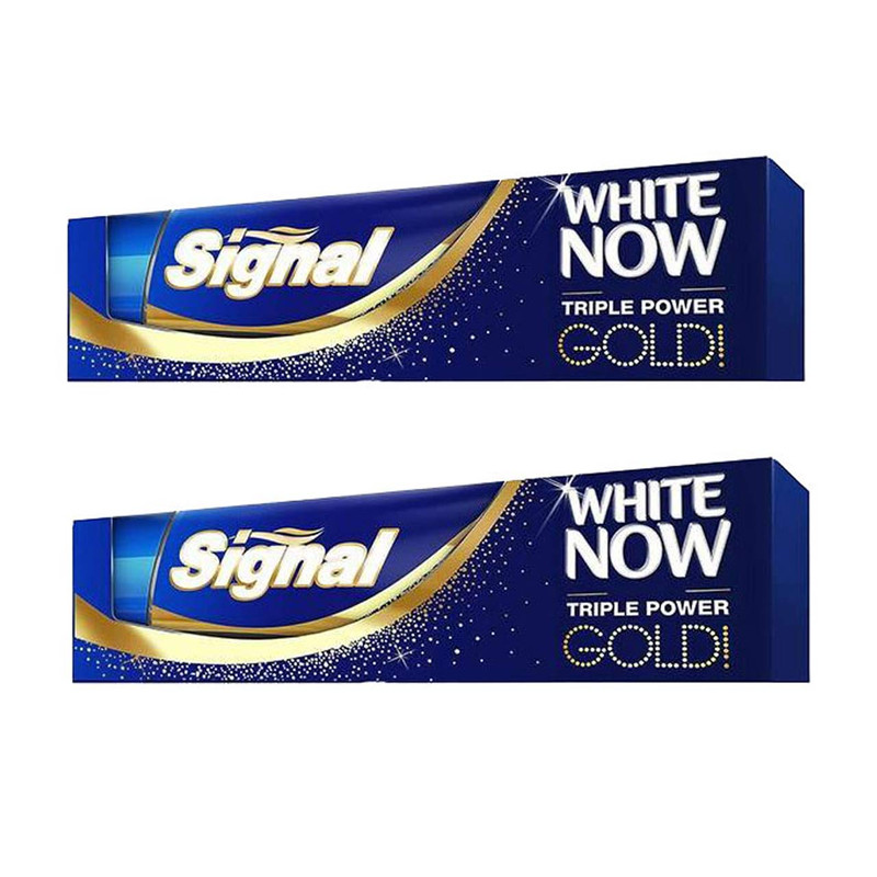 خمیر دندان سیگنال سری White Now مدل Gold حجم 100 میلی‌لیتر بسته 2 عددی